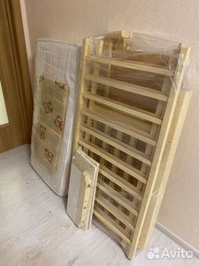 Детская кровать Алита с продольным маятником, ящик