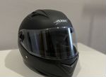 Мотоциклетный шлем черный/белый 55-60 р-р