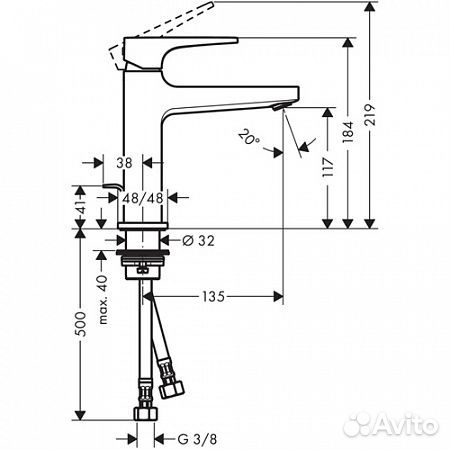 Смеситель для раковины hansgrohe 74506000 Хром