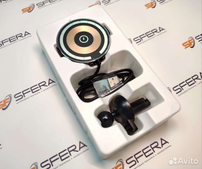 Магнитная зарядка-держатель hoco cw42 для iPhone