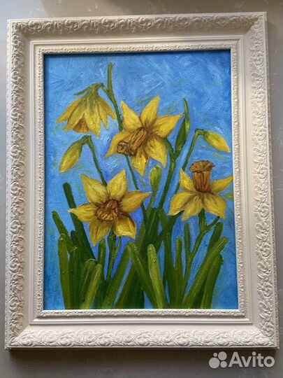 Картина маслом Нарциссы масло