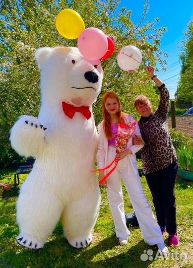 Ростовая кукла Белый мишка 2 метра,Новый