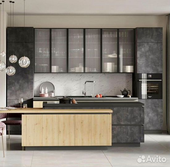 Прямой кухонный гарнитур современный