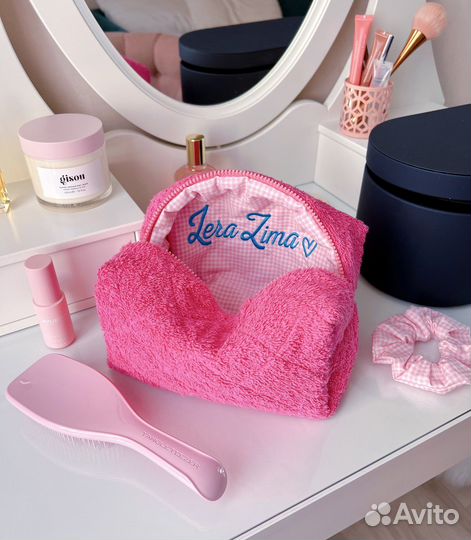 Махровая косметичка ручной работы