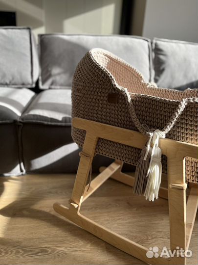 Люлька колыбель вязаная для новорожденного