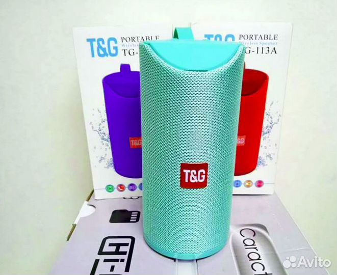 Портативная Колонка Бирюзовая с Bluetooth и Радио