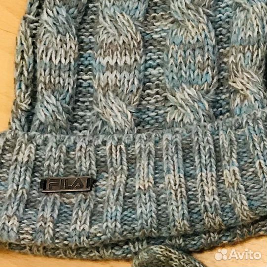 Оригинальный комплект fila: шапка, шарф, перчатки