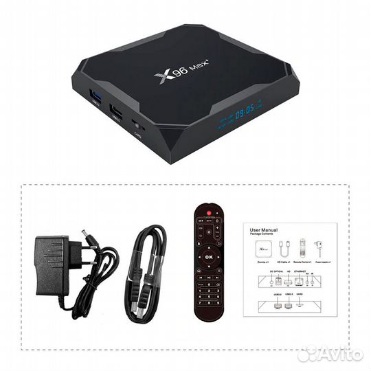 Тв-Приставка X96 Max Plus, 16Gb/2Gb, Android