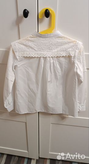 Белая рубашка для девочки 122