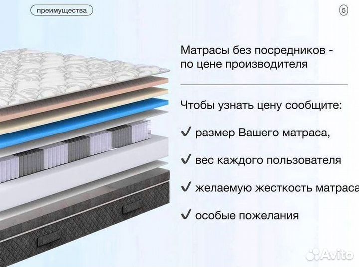 Матрас 160х200 на прямую от производителя