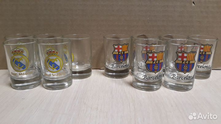Стопки сувенирные Real Madrid, Barcelona (9шт)