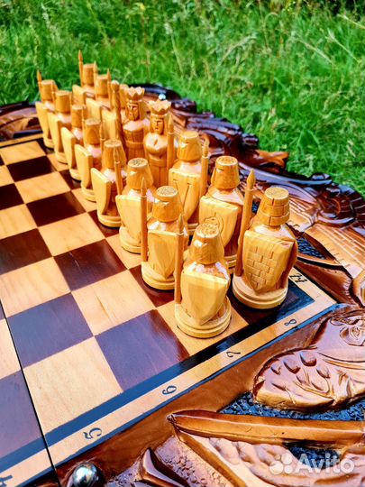 Шахматы нарды шашки ручной работы