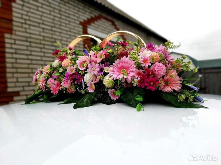 Свадебное украшение на машину (авто) 4