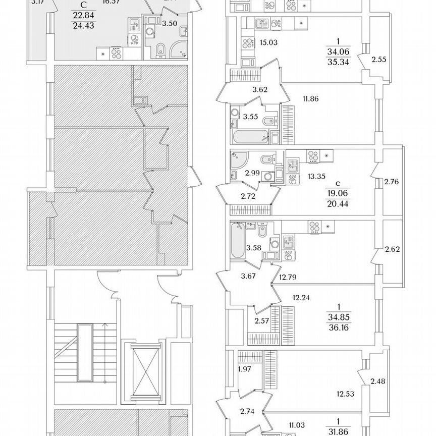 Квартира-студия, 24,4 м², 9/9 эт.