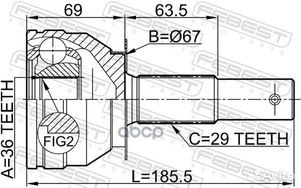 Шрус 0210A60 Febest