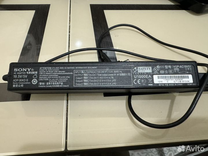 Зарядка sony vaio