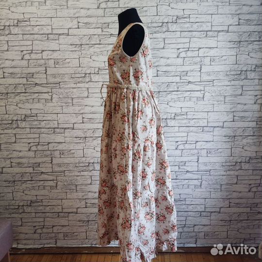 Длинное платье в пол сарафан хлопок лен 40 42 44