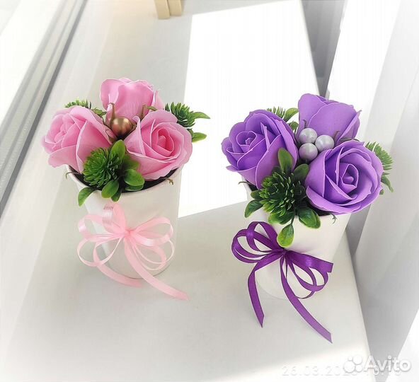 Букеты из мыльных роз