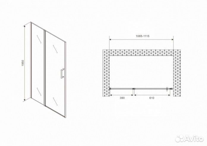 Душевая дверь Abber Sonnenstrand AG04110MS 110 см