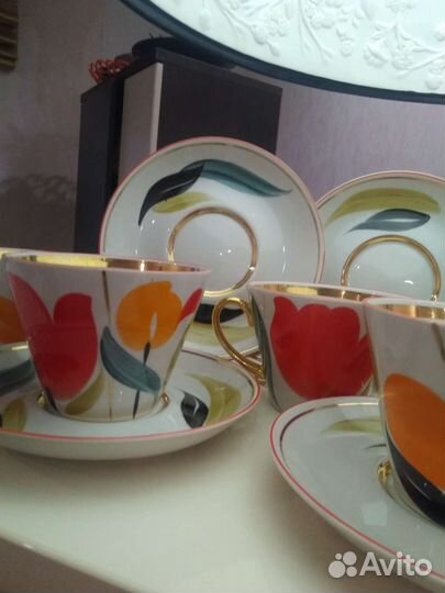 Редкие чайные пары Кфз.Чайка.руч.роспись