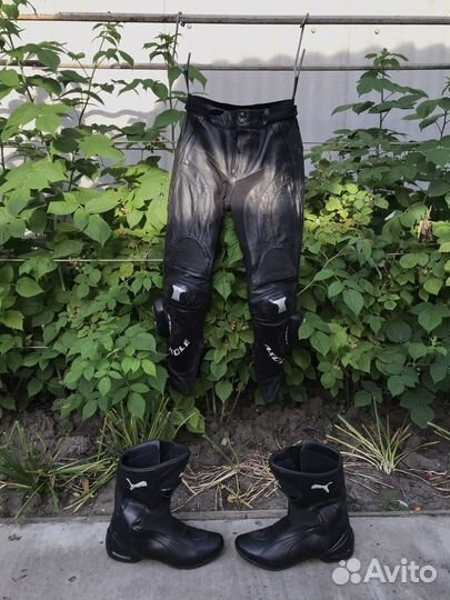 Кожаные Мотоштаны и мотоботы