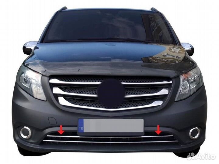 Накладки на передний бампер Mercedes Vito 447