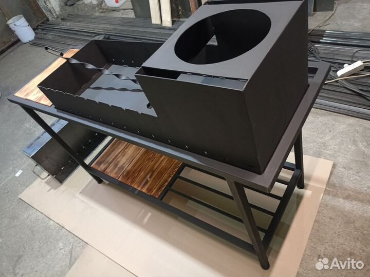 Мангал с печью под казан