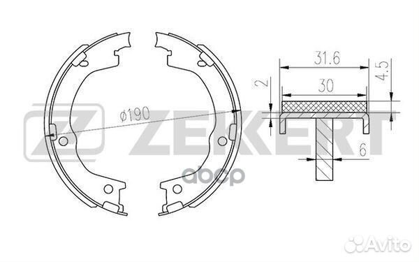 Колодки барабанные Hyundai/Zekkert/ BK4105 Zekkert