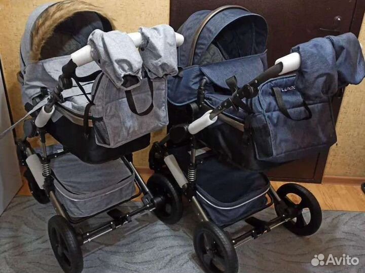 Коляска 3в1 luxmom 555 новые синий цвет