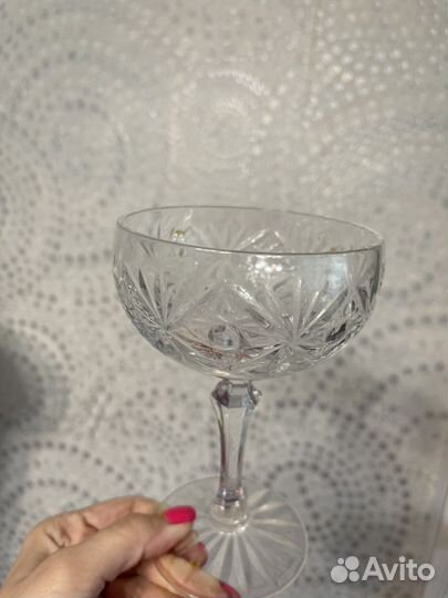 Фужеры хрустальные бокал СССР круглые