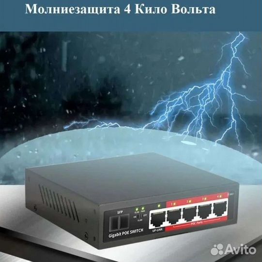 Poe на 8 портов (6poe+2 ) 100Мб - 3 шт + Box 48 шт