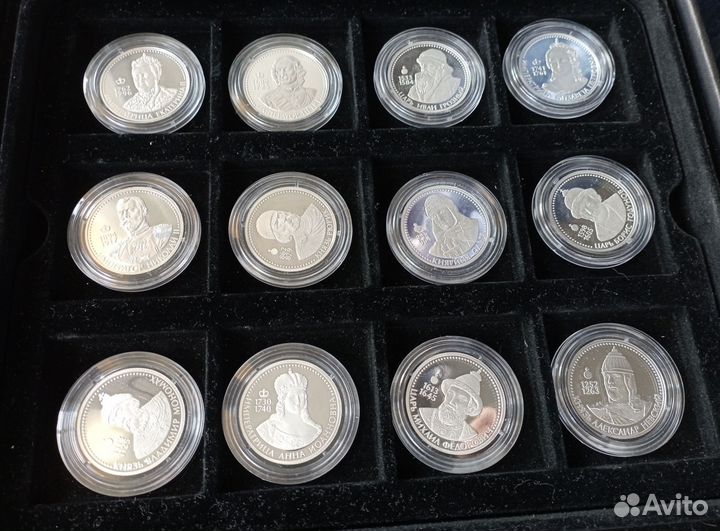 Медали, Правители России, 12 штук, серебро