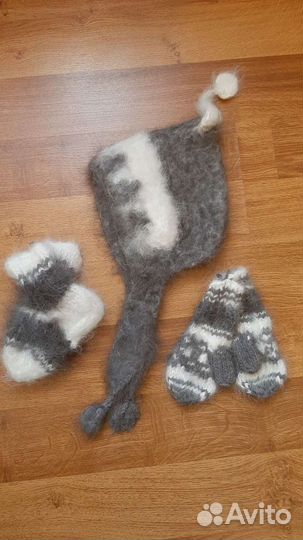 Комплект шапка,варежки для девочек,носки от 0 /2 л