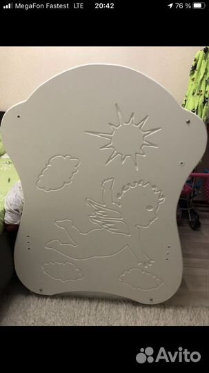 Кроватка с маятником и ящиком + матрас