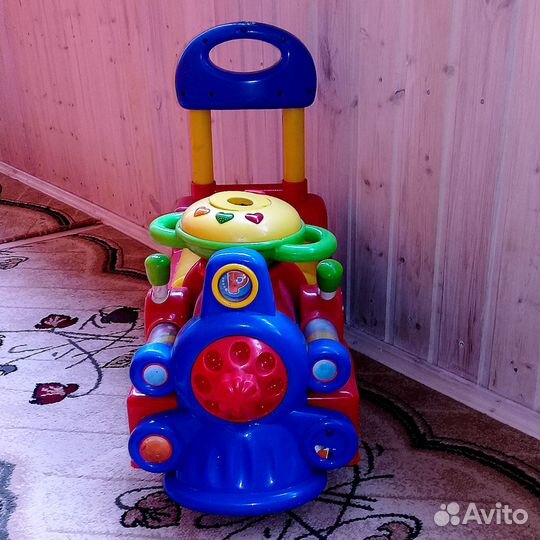 Паровозик каталка + машинки