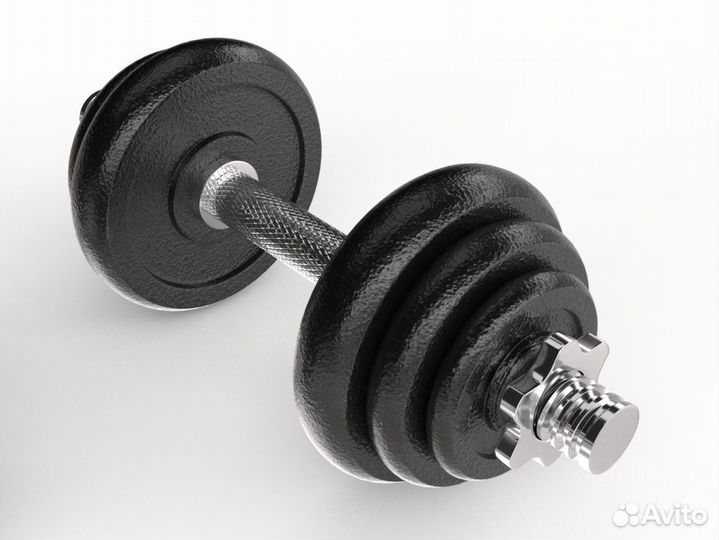 Набор гантелей и штанга UixFit в кейсе 50kg