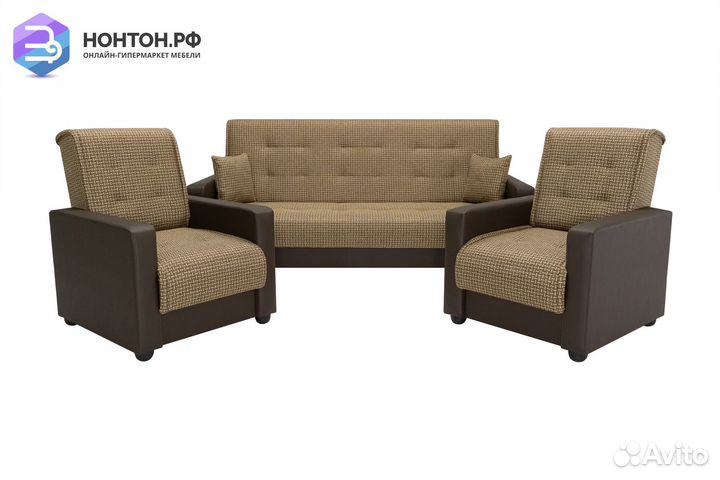 Комплект Лондон рогожка микс коричневая