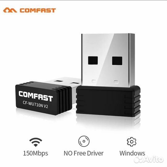 WiFi адаптер Comfast CF-WU710N V2 Black