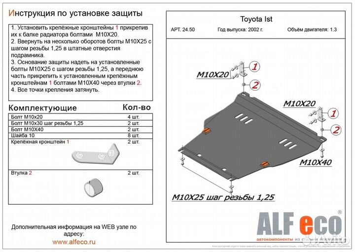 Защита Фанкарго, Ист 1.3 литра