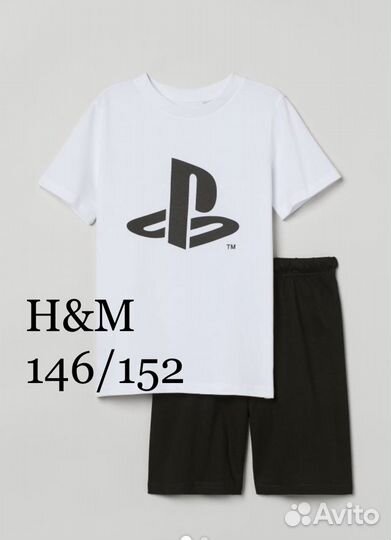 H&M 146/152 см Костюм/футболка и шорты PlayStation