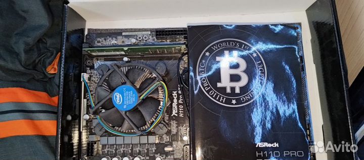 Материнская плата asrock h110 btc+ pro + 8gb ddr4