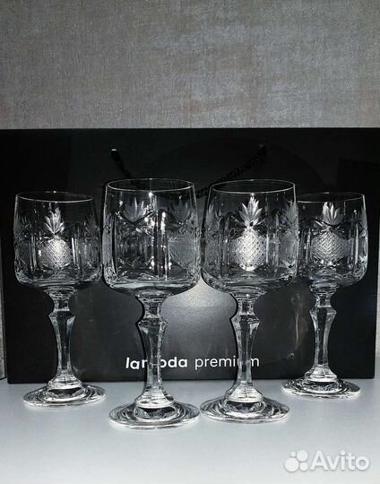 Бокалы для вина хрусталь 4шт