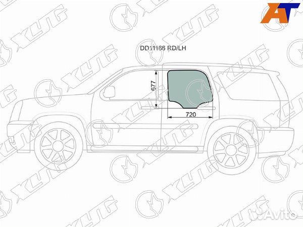 Стекло боковое опускное cadillac escalade, chevrol