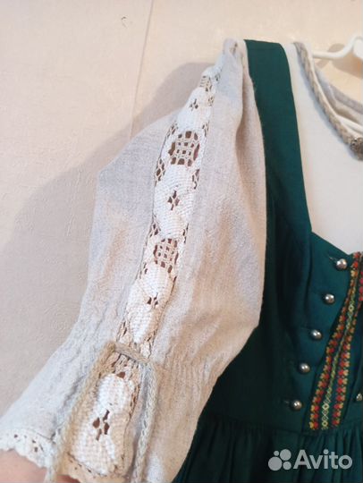 Блуза Бавария.Лён.Шитье рукава