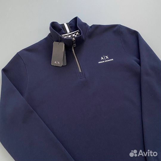 Свитшот полузамок armani синий