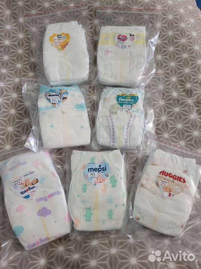 Пробники подгузников для новорождённых