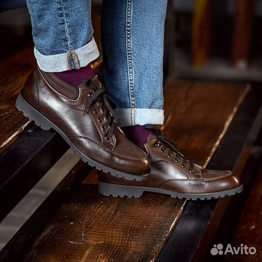 Полуботинки мужские кожа низкие Дерби