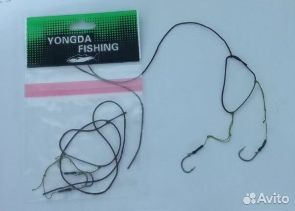 Готовый монтаж, 2 крючка, петля гриппа макушатник