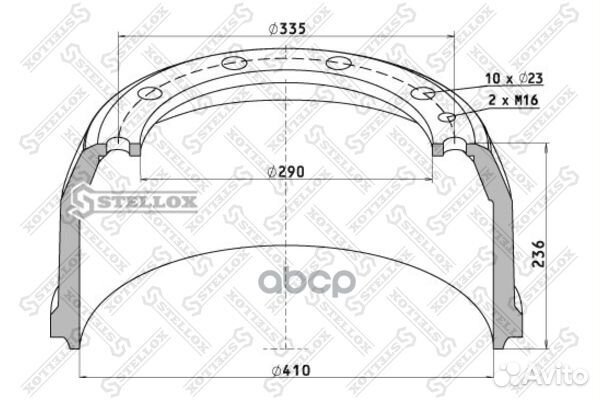 85-00057-SX торм.барабан 410x160/170 H236 d2