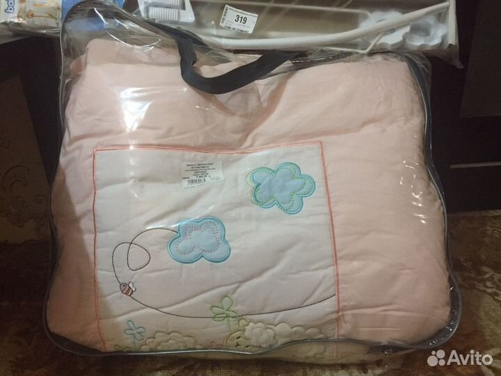 Комплект в детскую кроватку,балдахин, бортики